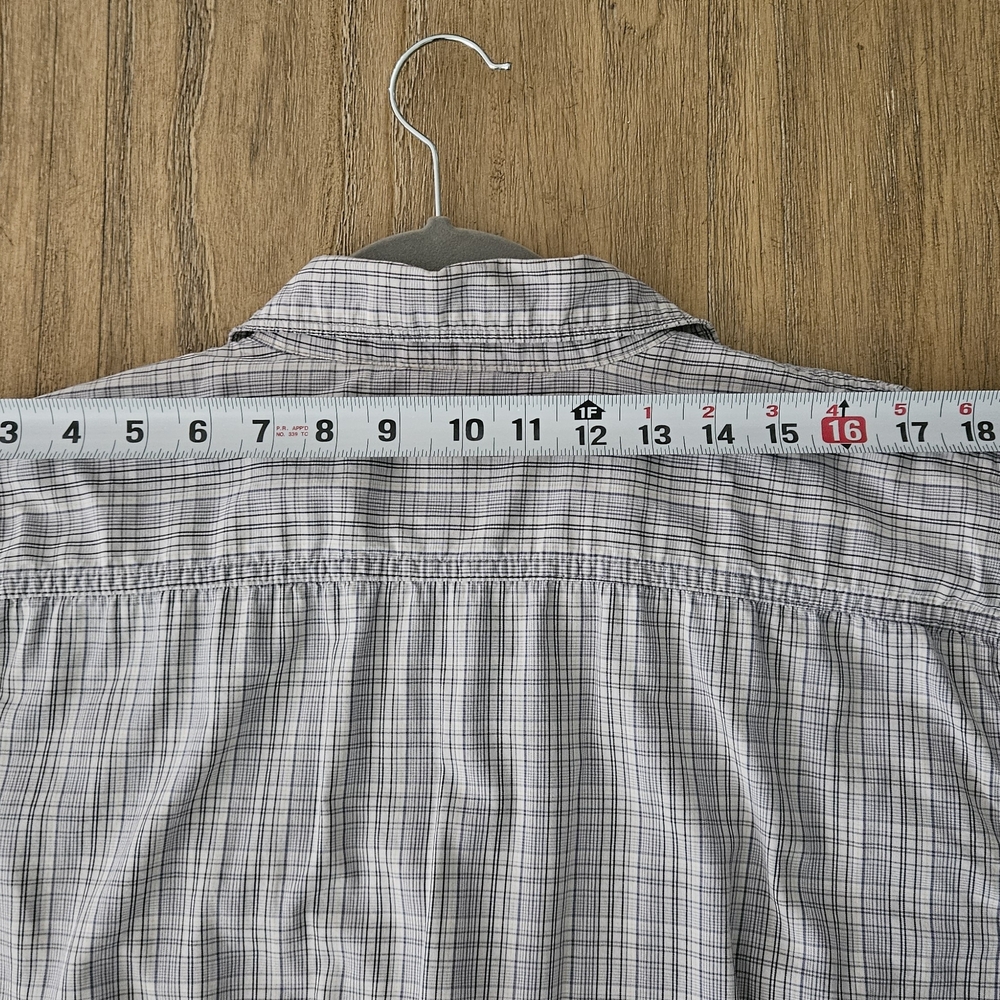 WRANGLER Button Down Casual Shirt Wrangler Gray Plaid Men's Shirt - Picture 3 of 11